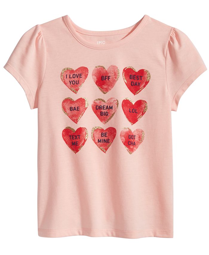 Epic Threads Stacked Hearts T-Shirt, Little Girls (4-6X), Created for ...