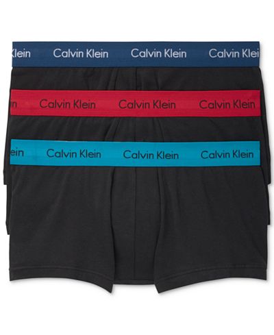 Calvin Klein Men's Cotton Stretch Low-Rise Trunks 3-Pack NU2664 ...
