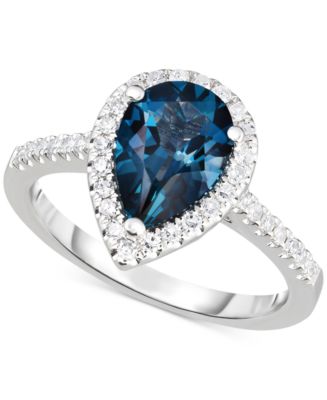 Macy's London Blue Topaz (2-1/4 ct. t.w.) & Diamond (1/3 ct. t.w.) Ring ...