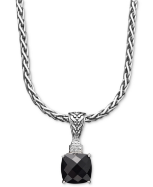 image of Balissima by Effy Onyx (5-1/5 ct. t.w.) and Diamond Accent Pendant in Sterling Silver