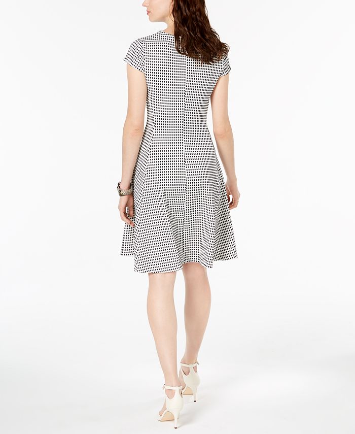Alfani Printed Jacquard Fit & Flare Dress, Created for Macy's - Macy's