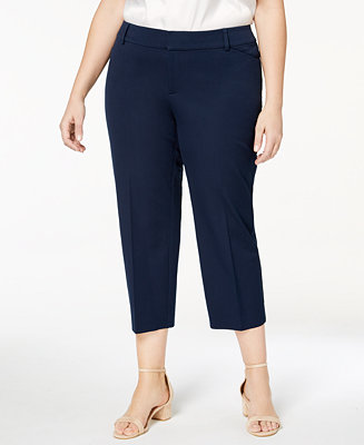 Charter Club Plus Size Newport Tummy-Control Cropped Pants, Created for ...