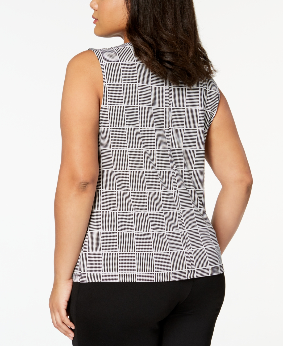 Calvin Klein Plus Size Pleated Top -Cream