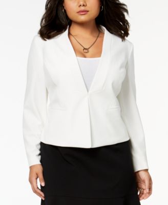 Nine West - Plus Size Bi-Stretch Kiss-Front Blazer