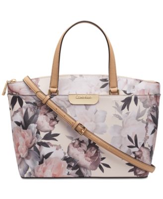 calvin klein floral satchel