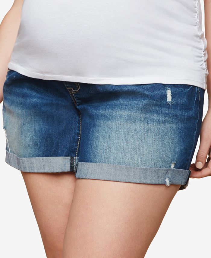 Motherhood Maternity Plus Size Cuffed Denim Shorts Macys 