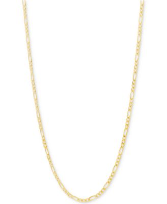 Figaro Link Chain Necklace Collection In 10k Gold