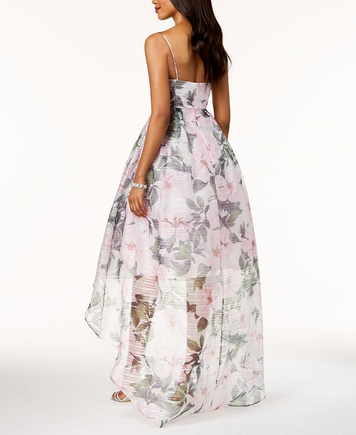Betsy Adam Printed Organza High Low Gown Macy s
