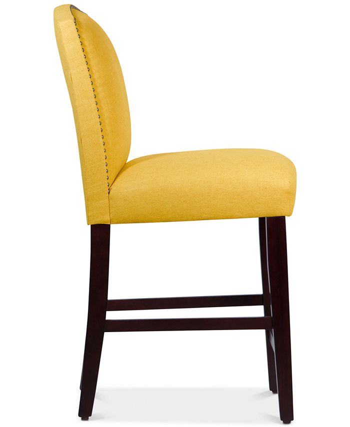 Skyline Callon Linen Nail Button Counter Stool & Reviews Furniture