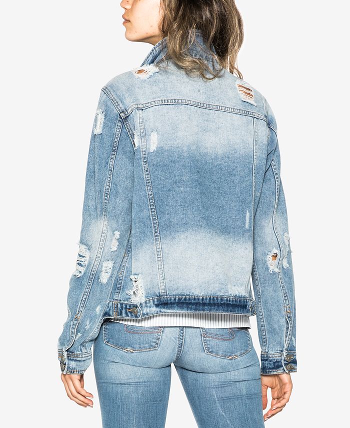 Silver Jeans Co. Sinclair Cotton Ripped Denim Jacket - Macy's