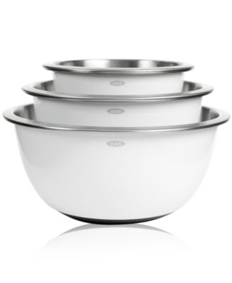 Choice Standard Weight Stainless Steel Mixing Bowls - 3/Set 