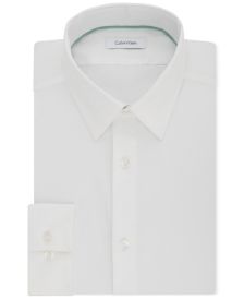 Men's STEEL Slim-Fit Non-Iron Performance Stretch Point Collar White Dress Shirt