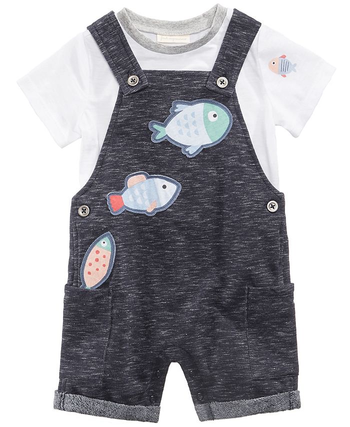 First Impressions 2-Pc. T-Shirt & Fish Overall Set, Baby Boys, Created ...