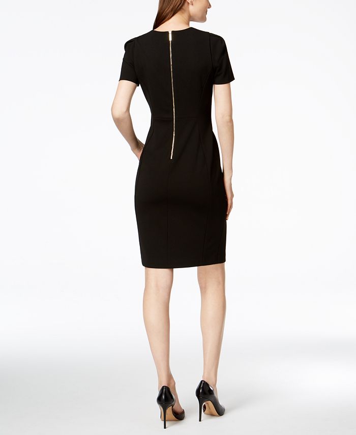 Calvin Klein Petite Short-Sleeve Sheath Dress & Reviews - Dresses - Petites  - Macy's