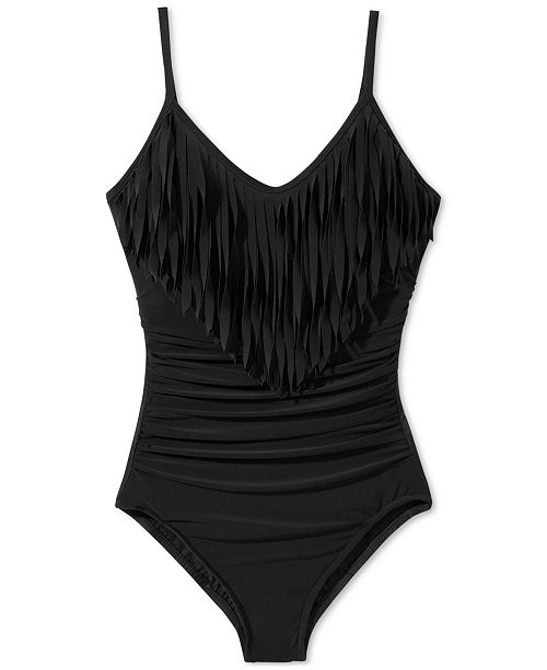 Magicsuit Blair Fringed Ruched OnePiece Swimsuit Swimwear Women Macy's