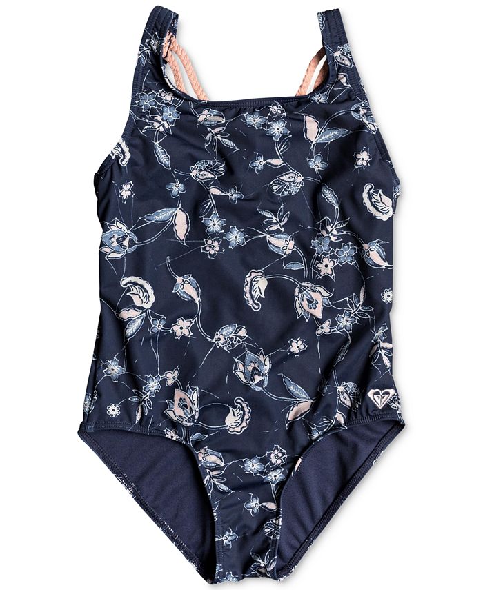 Roxy 1-Pc. Floral-Print Swimsuit, Big Girls & Reviews - Swimwear - Kids ...
