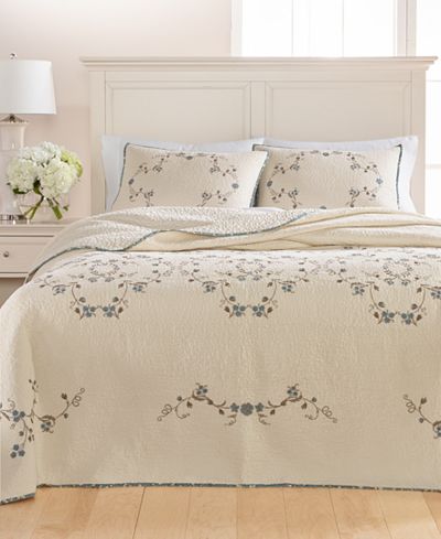 Martha Stewart Collection Westminster Vines Cotton Queen Bedspread ...