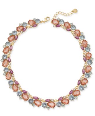 Charter Club - Gold-Tone Multi-Stone Cluster Collar Necklace, 17" + 2" extender