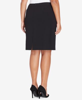 Tahari ASL Plus Size Contrast-Trim Skirt Suit