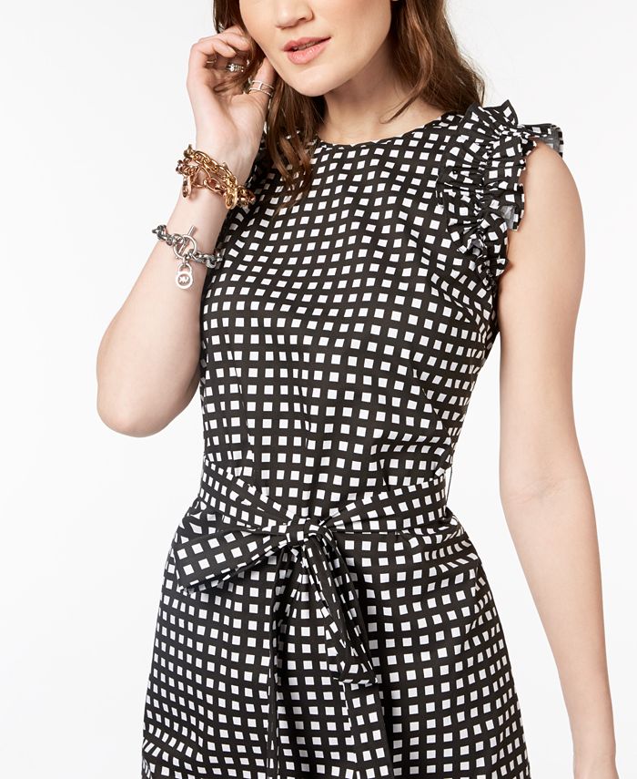 Michael Kors Gingham Ruffled Dress, Created for Macy's & Reviews ...