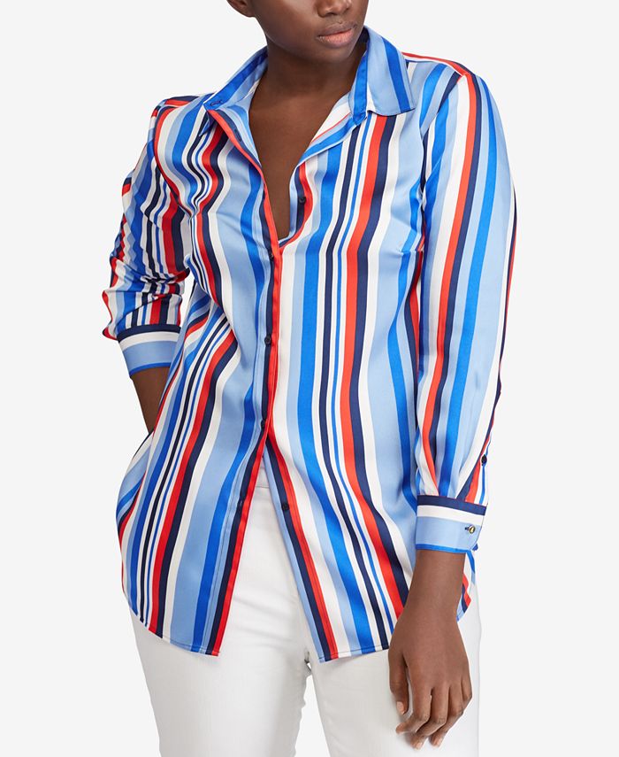 Lauren Ralph Lauren Plus Size Striped Cotton Shirt Macy's