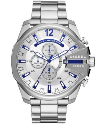 Diesel - Men's Chronograph Mega Chief Stainless Steel Bracelet Watch 51mm