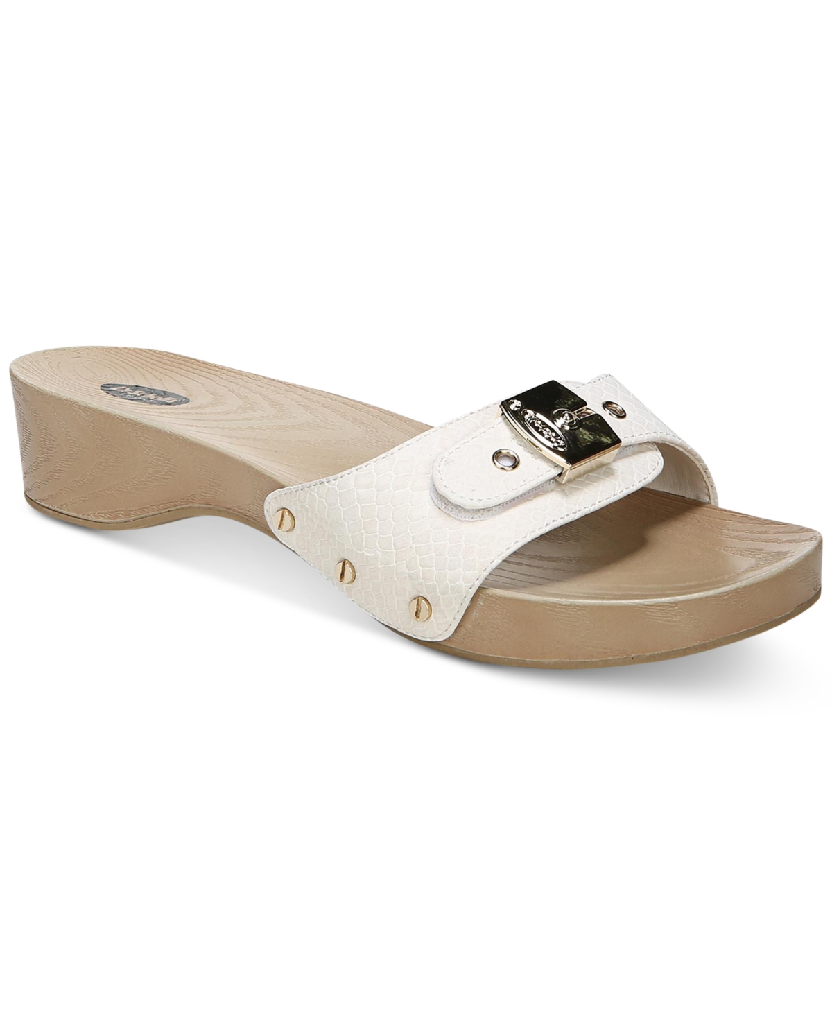 Shop Dr. Scholl's Women's Classic Slide Sandals In Gardenia Snake Print Faux Leather