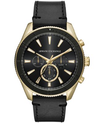 armani exchange black gold watch