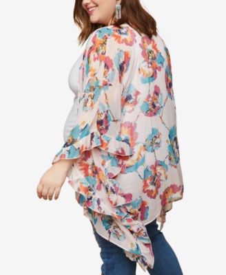 Motherhood Maternity Plus Size Printed Kimono Blouse