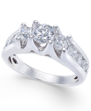 image of Diamond Channel-Set Engagement Ring (1-1/2 ct. t.w.) in 14k White Gold