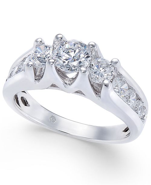Macy S Diamond Channel Set Engagement Ring 1 1 2 Ct T W In 14k