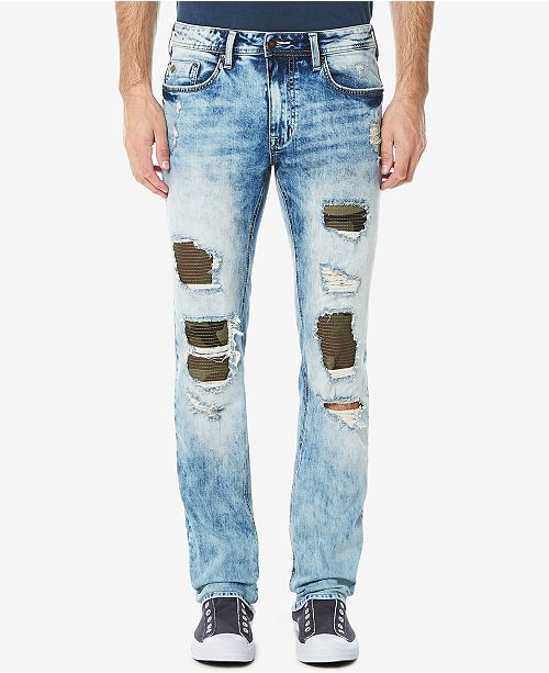 Buffalo David Bitton Men's EvanX SlimStraight Fit Stretch Ripped Jeans & Reviews Jeans Men