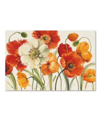 Trademark Global - 'Poppies Melody I' by Lisa Audit 22" x 32" Canvas Print