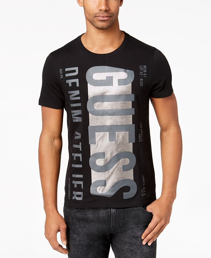 GUESS Men's Denim Atelier Logo Cotton T-Shirt - Macy's