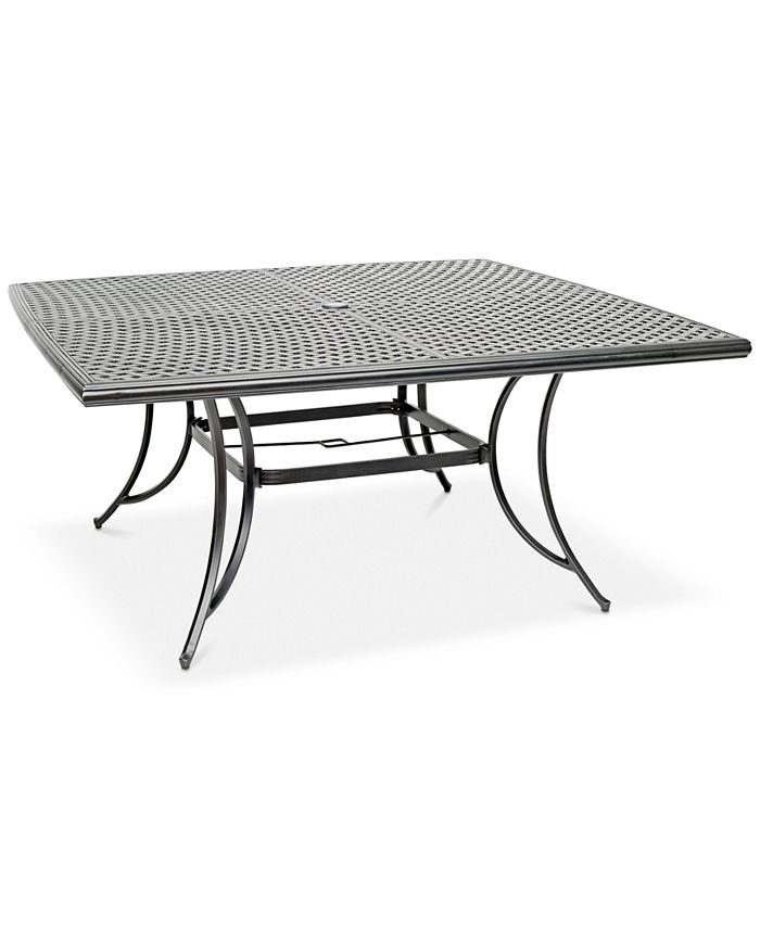 Agio - Vintage II Outdoor Aluminum 9-Pc. Dining Set (64" Square Dining Table & 8 Swivel Rockers)