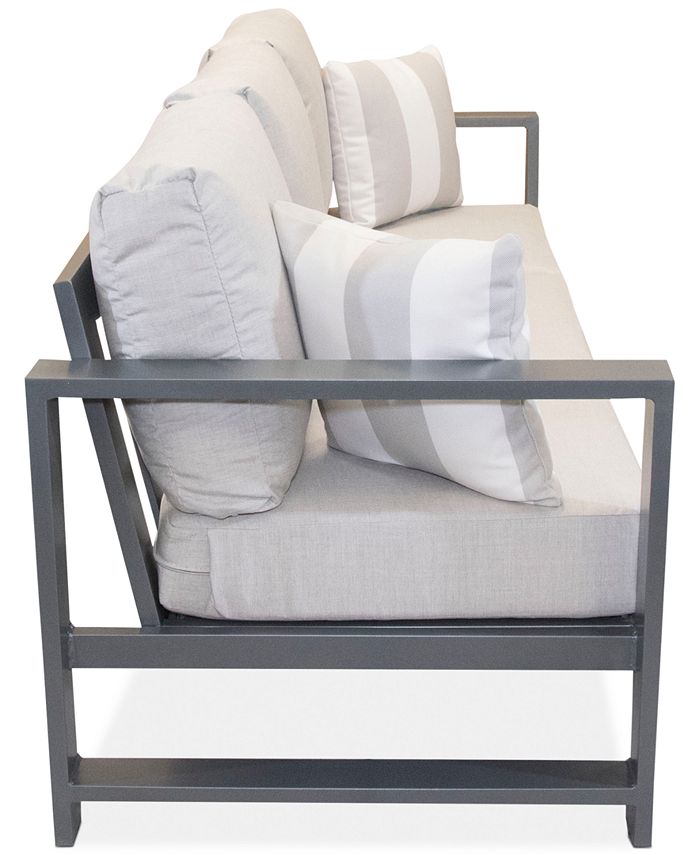 Furniture Aruba Grey Aluminum Outdoor Sofa with Sunbrella® Cushion