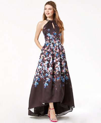 Morgan & Company Juniors' Printed High-Low Gown - Juniors Dresses - Macy's