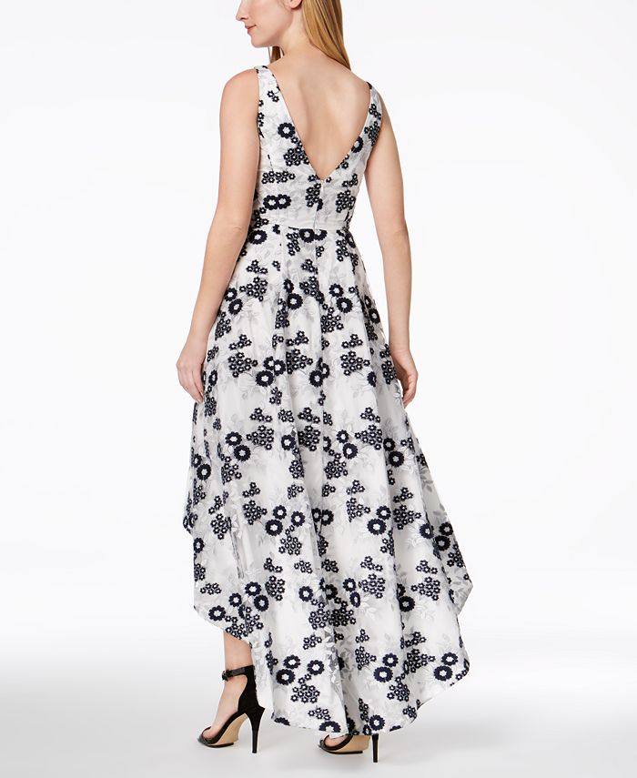Calvin Klein Metallic Embroidered High-Low Gown - Macy's