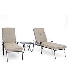 Chateau Outdoor Aluminum 3-Pc. Chaise Set (2 Chaise Lounge & 1 End Table) with Outdoor Cushions, Created for Macy's
