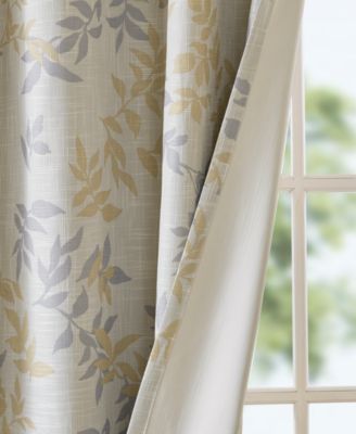 Julie Botanical Blackout Curtain Panel for Bedroom, Grommet Top Single Curtain for Living Room, Width 50 length 95 inches, Yellow Window Panel