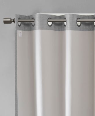 Maya Heathered Blackout Curtain 1 Panel for bedroom, Grommet top fit up to 1.25 inches rod Single Curtain Panel for Living Room, Width 50 length 54 inches, Pitch Black Ambiance navy 1 Window Panel