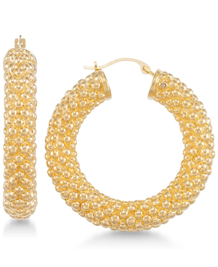Signature Gold Chunky Hoop Earrings in 14k Gold over Resin Macy's