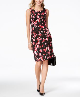 macy's black and red floral dress