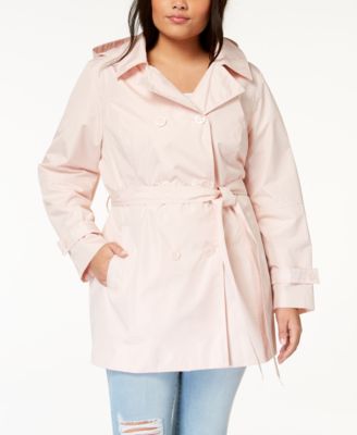 plus size pink trench coat