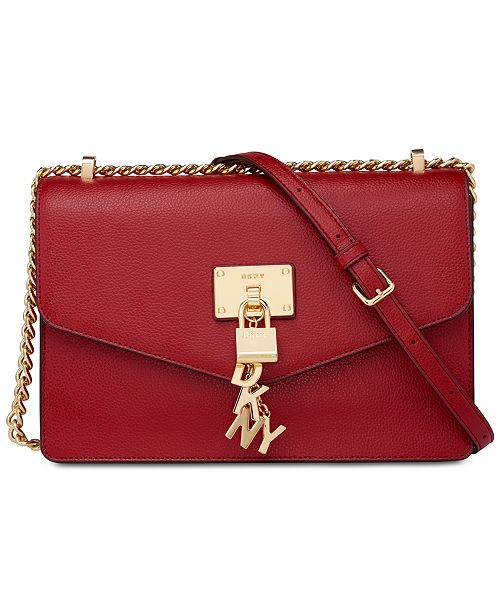 DKNY Elissa Leather Chain Strap Shoulder Bag, Created for Macy&#39;s - Handbags & Accessories - Macy&#39;s