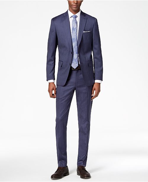 DKNY Men's Modern-Fit Stretch Textured Suit Separates & Reviews - Suits ...
