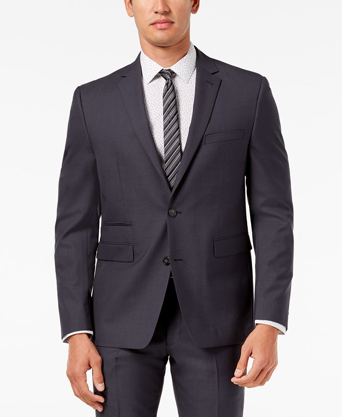 Vince Camuto Men's SlimFit Stretch Charcoal Solid Suit Macy's