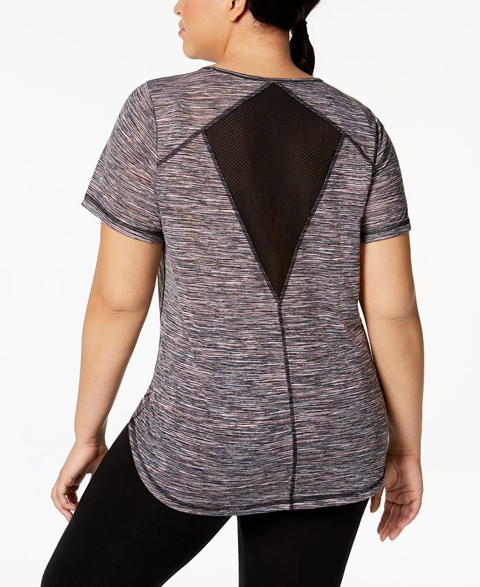 Ideology Plus Size Space-Dyed Mesh-Back Top, Created for Macy's - Macy's
