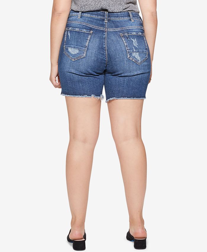 Silver Jeans Co. Plus Size Sam Distressed Bermuda Shorts - Macy's