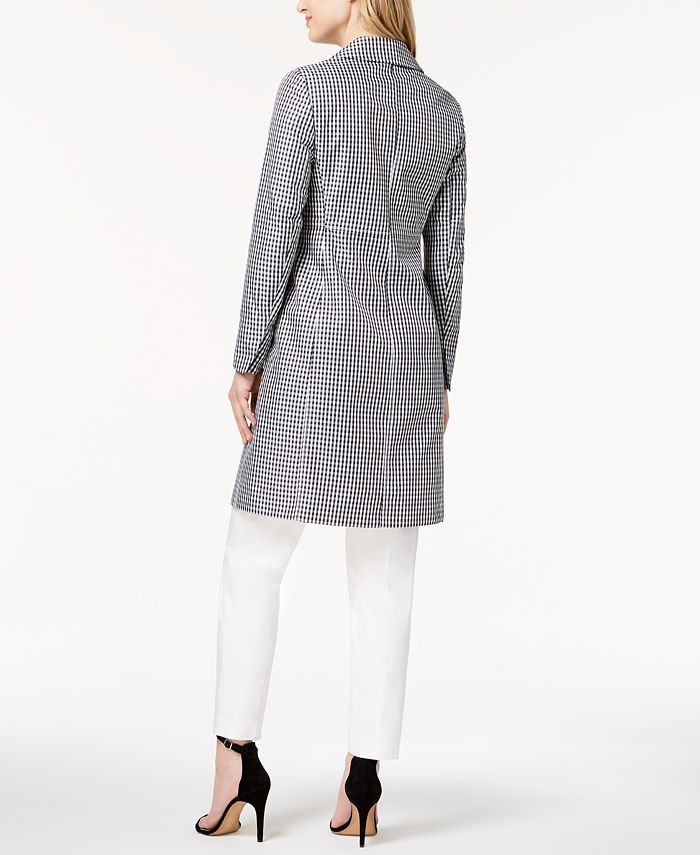 Anne klein gingham coat shop